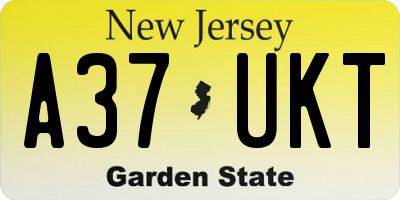 NJ license plate A37UKT
