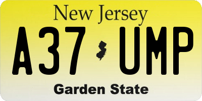 NJ license plate A37UMP