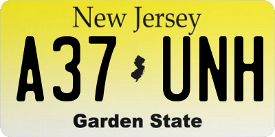 NJ license plate A37UNH