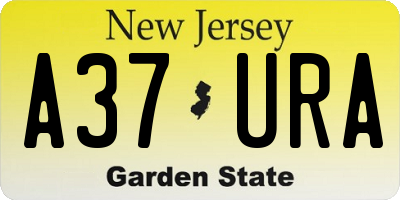 NJ license plate A37URA