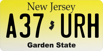 NJ license plate A37URH