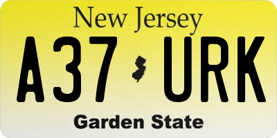 NJ license plate A37URK