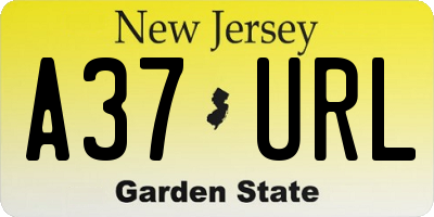 NJ license plate A37URL