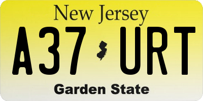 NJ license plate A37URT