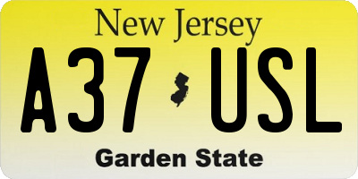 NJ license plate A37USL