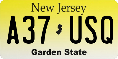 NJ license plate A37USQ