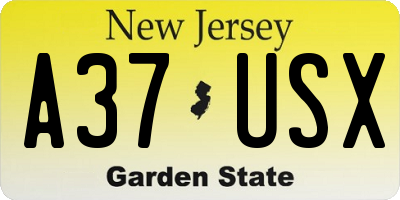 NJ license plate A37USX