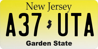 NJ license plate A37UTA
