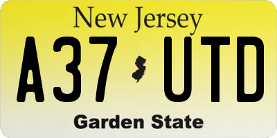 NJ license plate A37UTD