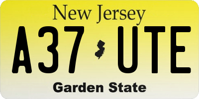 NJ license plate A37UTE