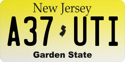 NJ license plate A37UTI