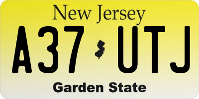 NJ license plate A37UTJ