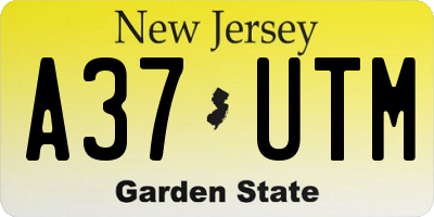 NJ license plate A37UTM