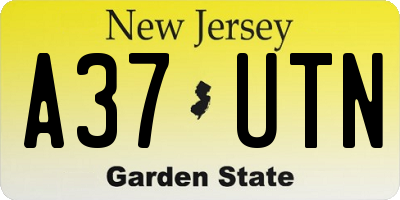 NJ license plate A37UTN