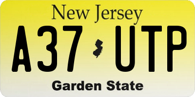 NJ license plate A37UTP