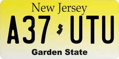 NJ license plate A37UTU