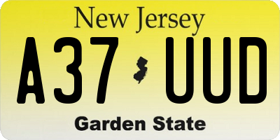 NJ license plate A37UUD