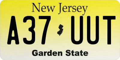 NJ license plate A37UUT