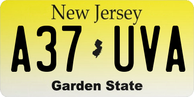 NJ license plate A37UVA