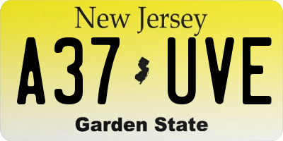 NJ license plate A37UVE