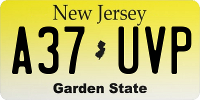 NJ license plate A37UVP