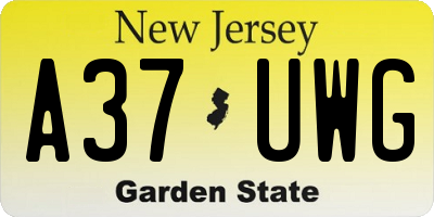 NJ license plate A37UWG