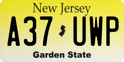 NJ license plate A37UWP