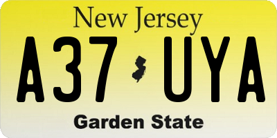 NJ license plate A37UYA