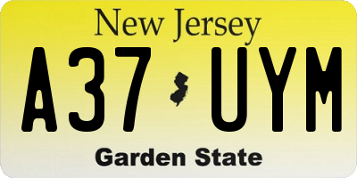 NJ license plate A37UYM
