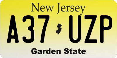 NJ license plate A37UZP