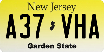NJ license plate A37VHA