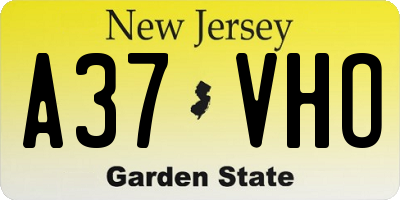 NJ license plate A37VHO