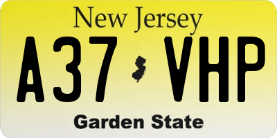 NJ license plate A37VHP