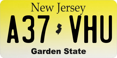 NJ license plate A37VHU