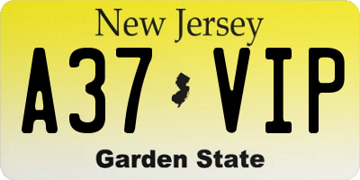 NJ license plate A37VIP