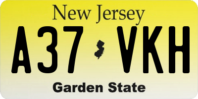 NJ license plate A37VKH