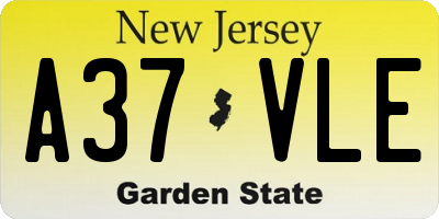NJ license plate A37VLE