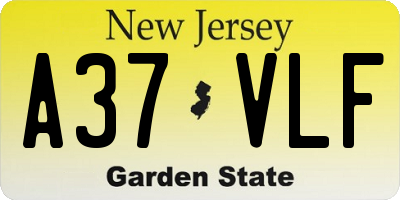 NJ license plate A37VLF