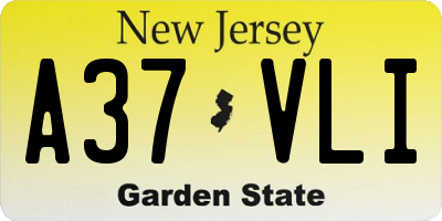 NJ license plate A37VLI