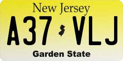 NJ license plate A37VLJ