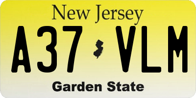NJ license plate A37VLM