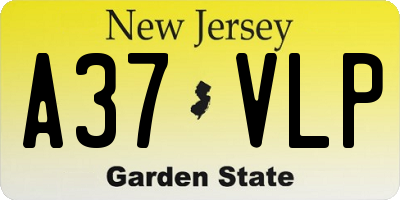 NJ license plate A37VLP