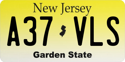 NJ license plate A37VLS