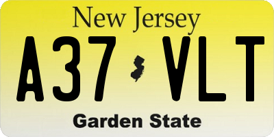 NJ license plate A37VLT