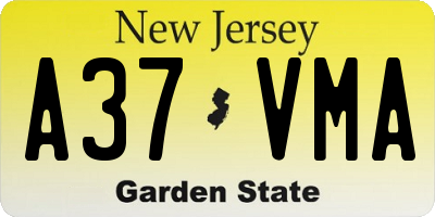NJ license plate A37VMA