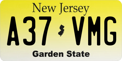 NJ license plate A37VMG