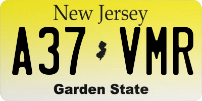 NJ license plate A37VMR