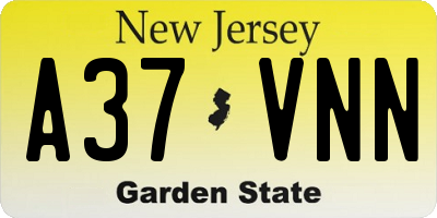 NJ license plate A37VNN
