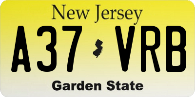 NJ license plate A37VRB
