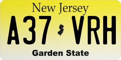 NJ license plate A37VRH
